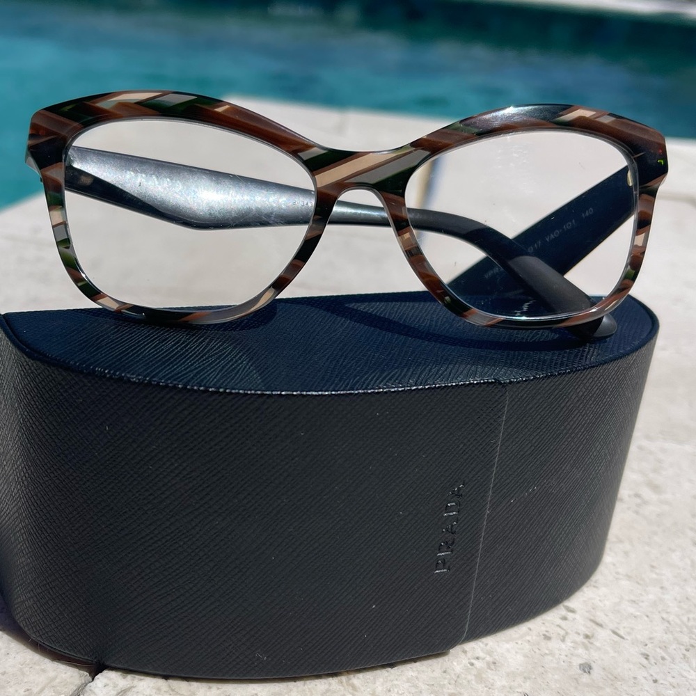 Designer Prada Eyewear Collection Prescription Eyeglasses in Warm Earth Tones